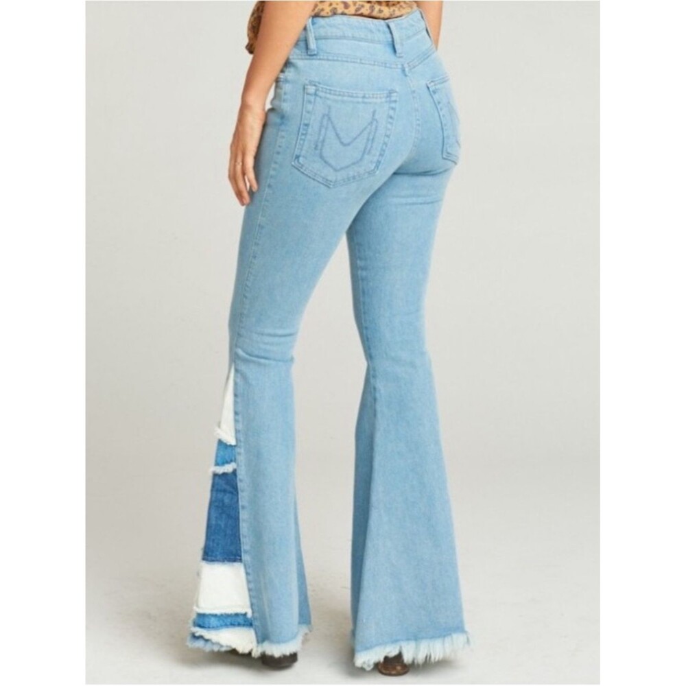 Show Me Your Mumu Woodstock Bells Patchwork Flare Jeans Size 24